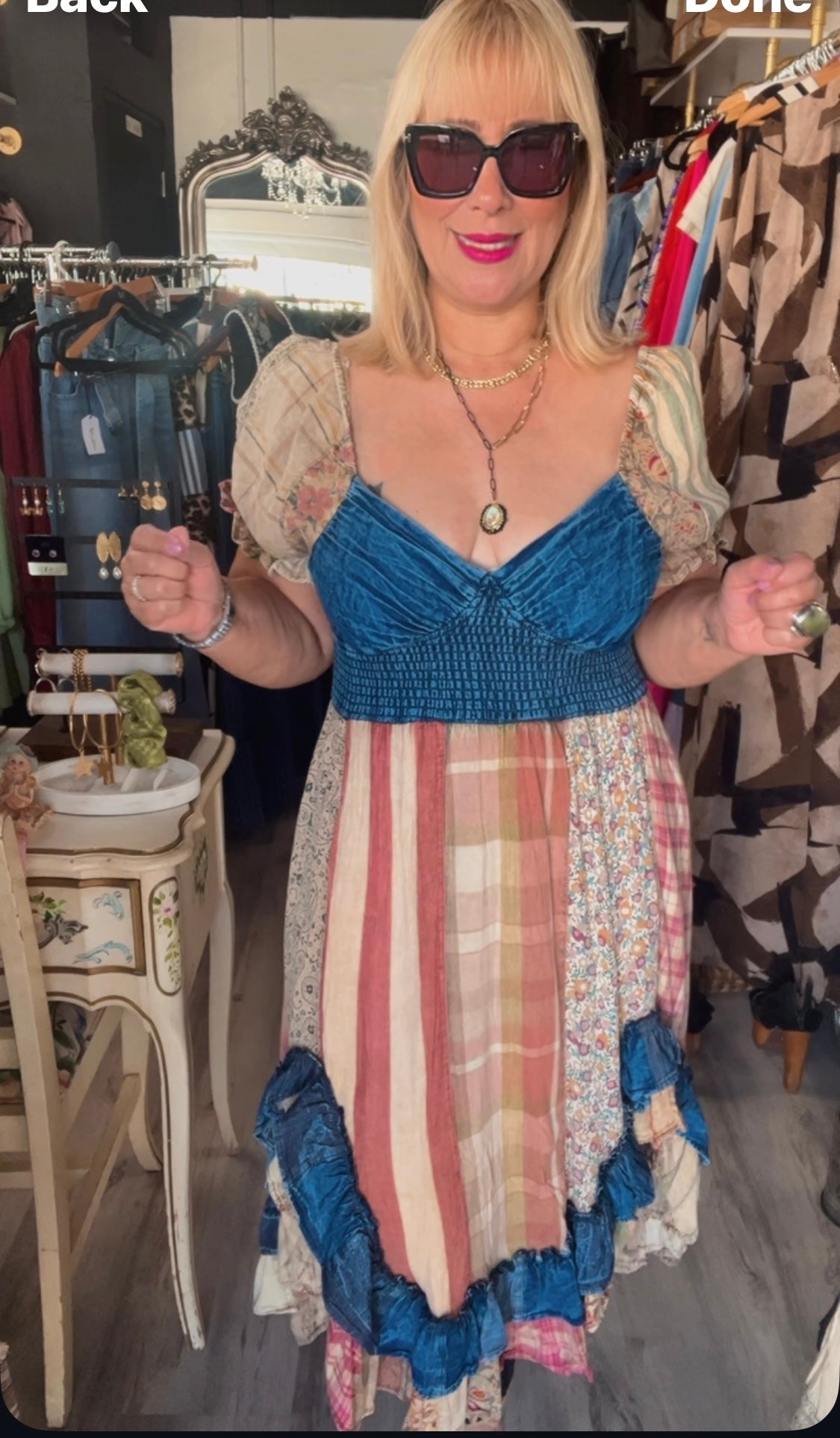 Boho Chic Denim Midi Dress - In Store & Online π« - Tax Included - Bella Boutique & Bellasbylola.com