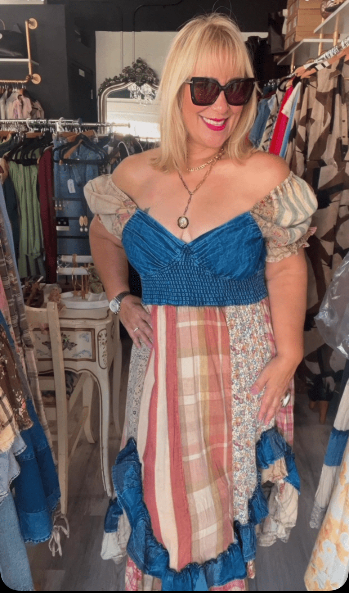 Boho Chic Denim Midi Dress - IVU incluido - BELLASBYLOLA.COM
