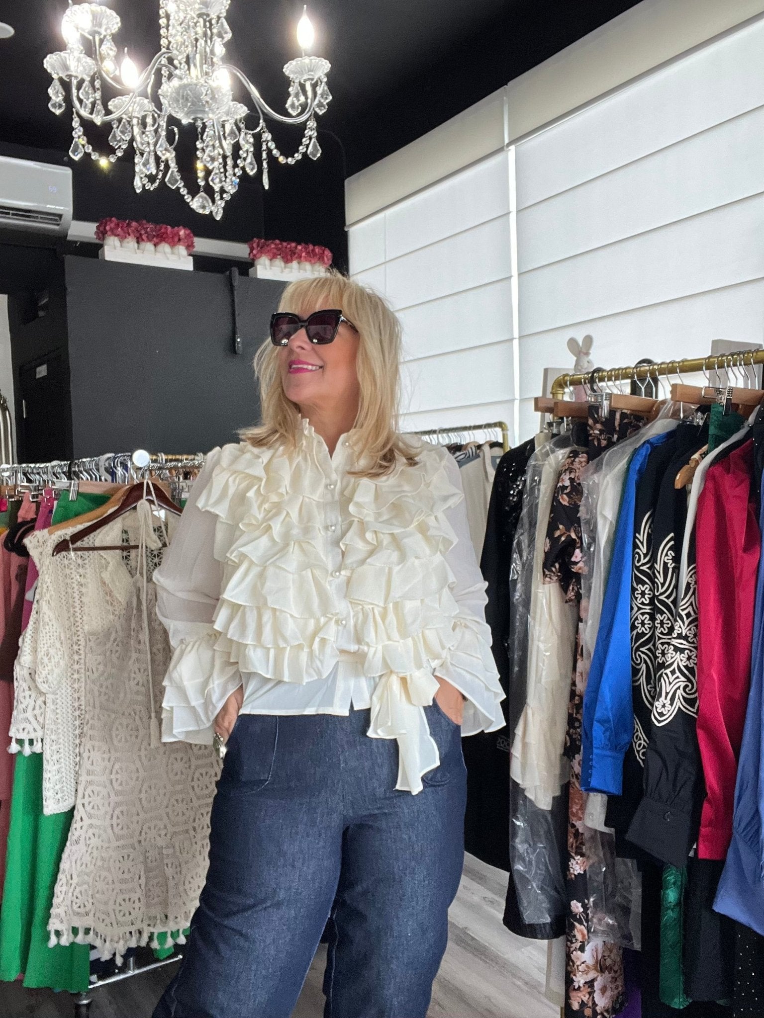 Boho Chic Tiered Ruffles Chiffon Blouse - Luxe & Sophisticated - Bella Boutique & Bellasbylola.com