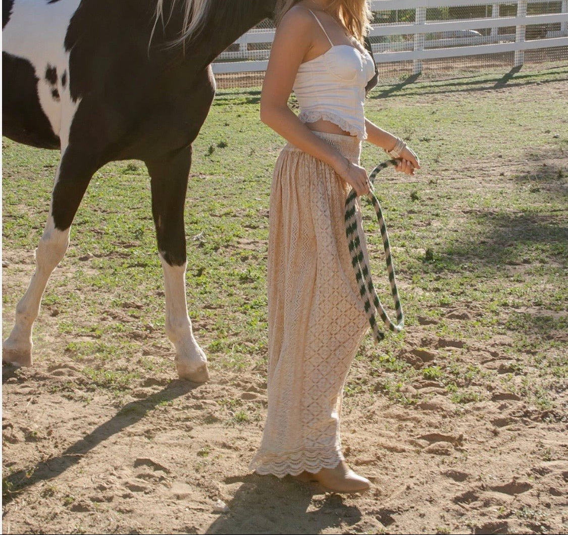Boho Dream Flow Lace Wide Leg Trousers - Bella & Bellasbylola.com