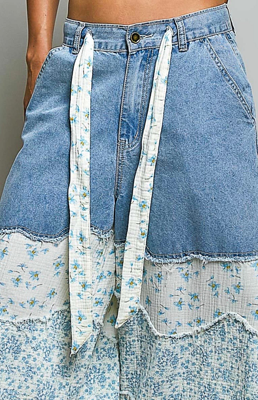 Boho Patchwork Wide-Leg Jeans – Premium Women’s Denim Pants - BELLASBYLOLA.COM