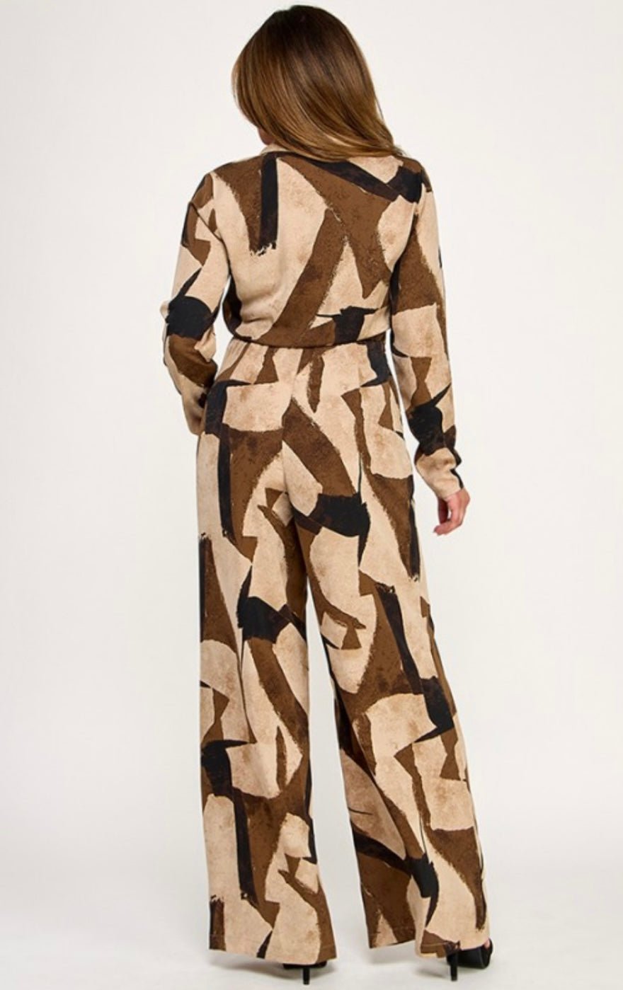 Briana V neck Jumpsuit with belt - Bella Boutique & Bellasbylola.com