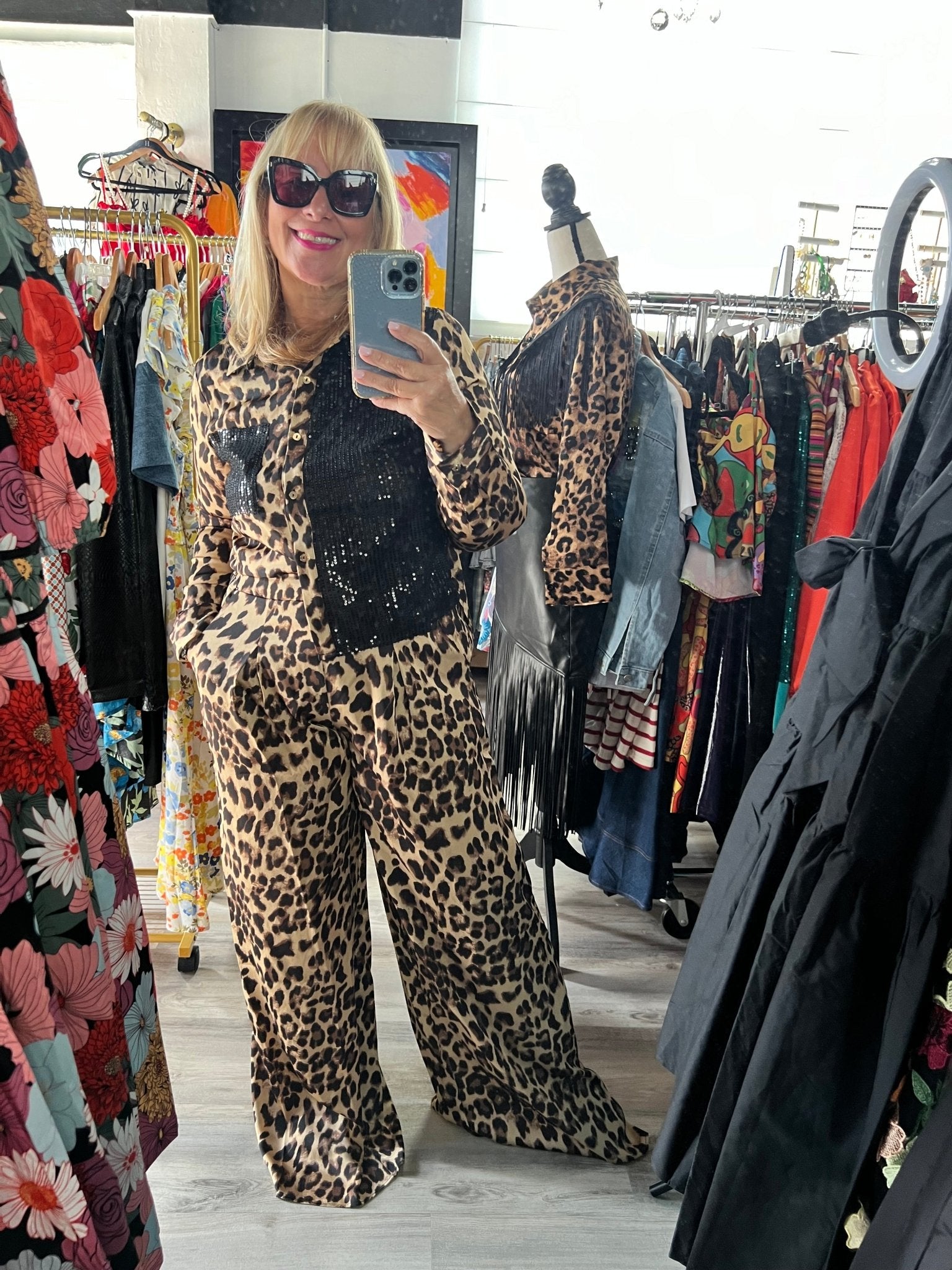 Button down Leopard Print Set - Bella Boutique & Bellasbylola.com
