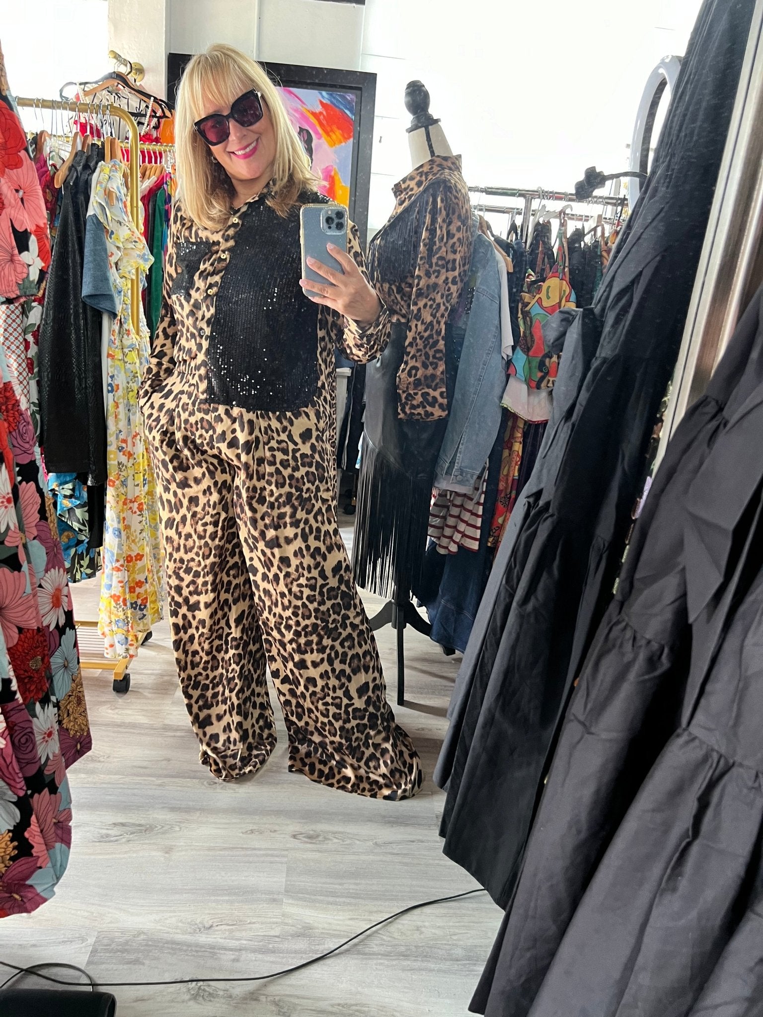 Button down Leopard Print Set - Bella Boutique & Bellasbylola.com