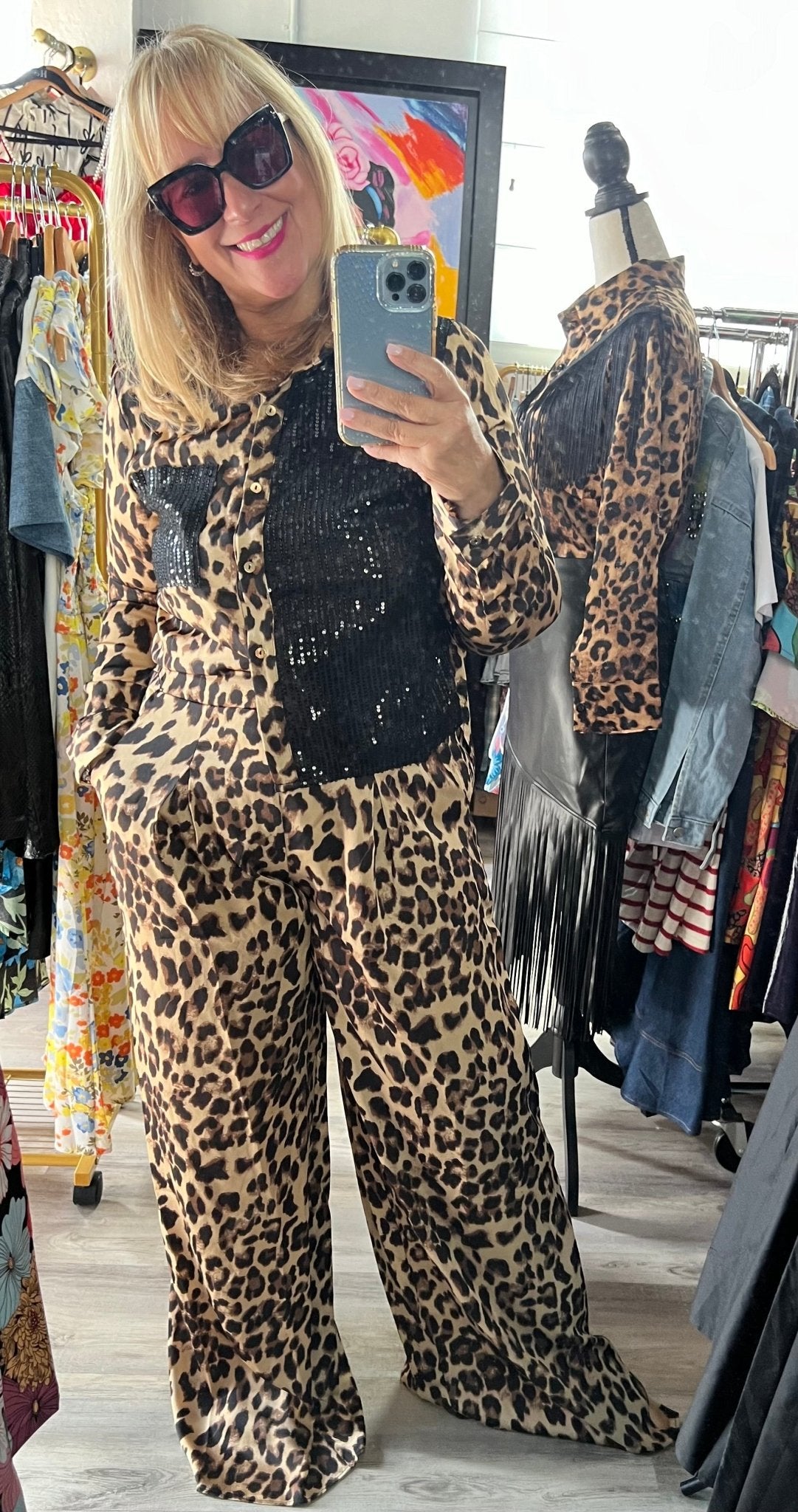 Button down Leopard Print Set - Bella Boutique & Bellasbylola.com