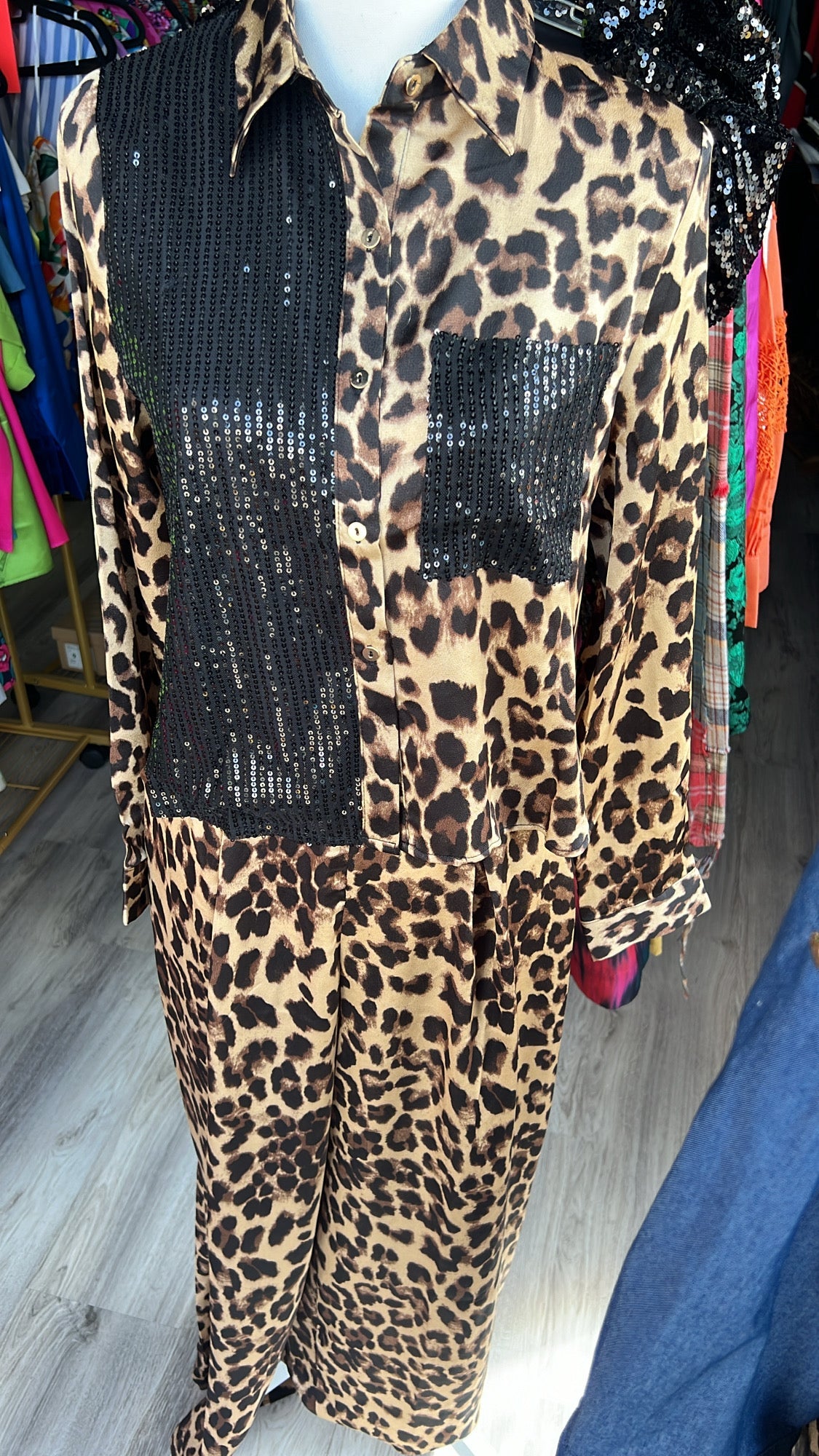 Button down Leopard Print Set - Bella Boutique & Bellasbylola.com