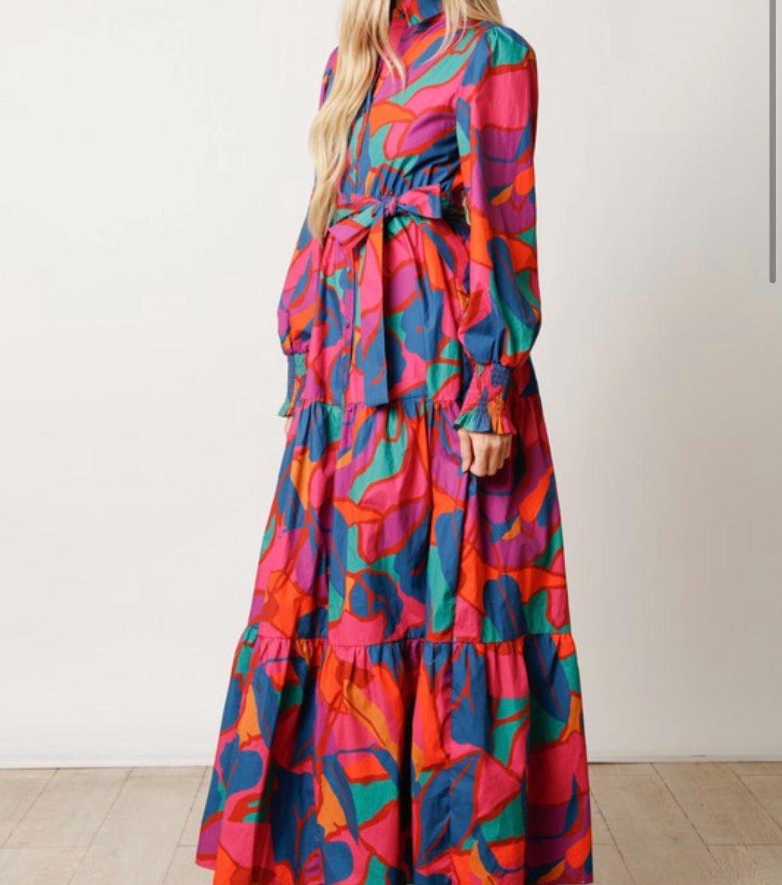 Colorful Button Down Maxi Shirt Dress - Bella Boutique & Bellasbylola.com