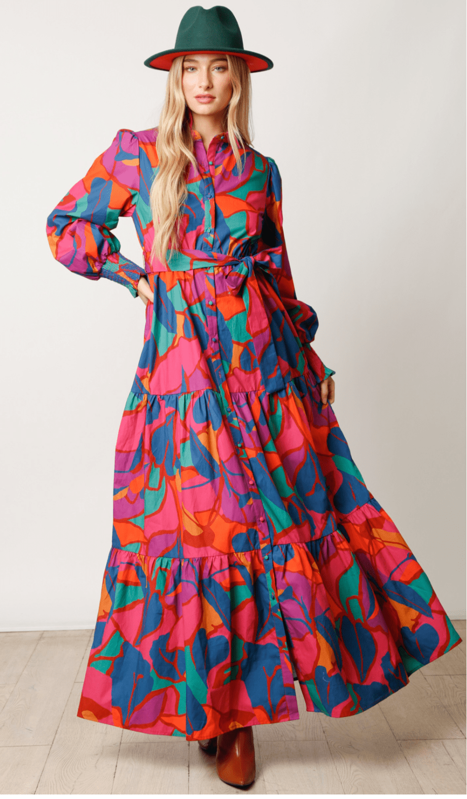 Colorful Button Down Maxi Shirt Dress - Bella Boutique & Bellasbylola.com