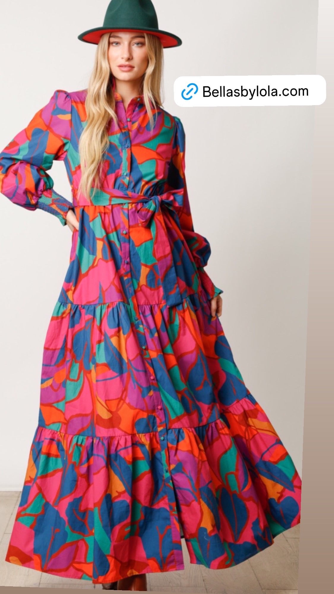 Colorful Button Down Maxi Shirt Dress - Bella Boutique & Bellasbylola.com