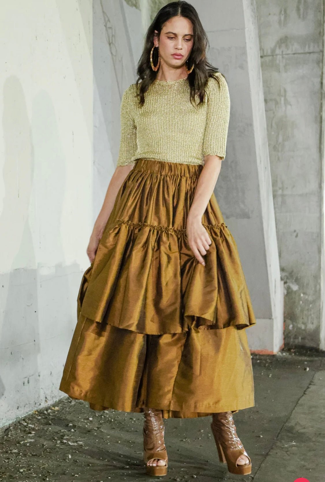 Camelia Asymmetrical Tiered Ruffled High - Waisted Maxi Skirt - PREMIUM CLOTHING - Bella Boutique & Bellasbylola.com