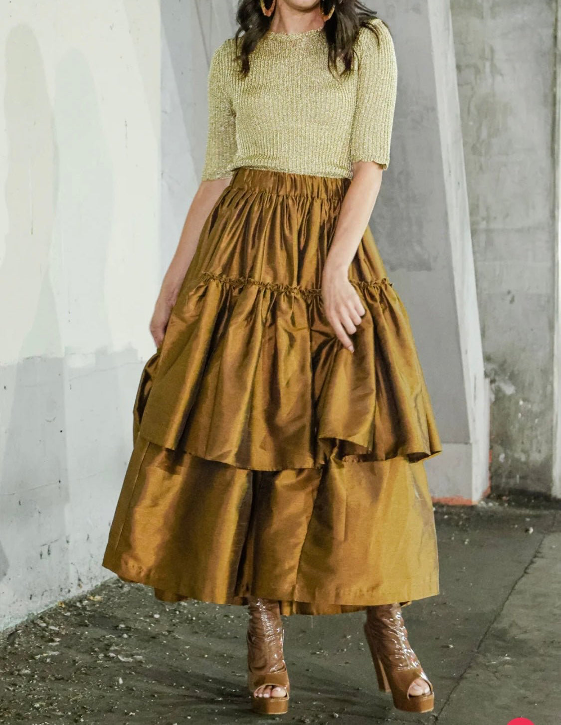 Camelia Asymmetrical Tiered Ruffled High-Waisted Maxi Skirt - PREMIUM CLOTHING - Bella Boutique & Bellasbylola.com