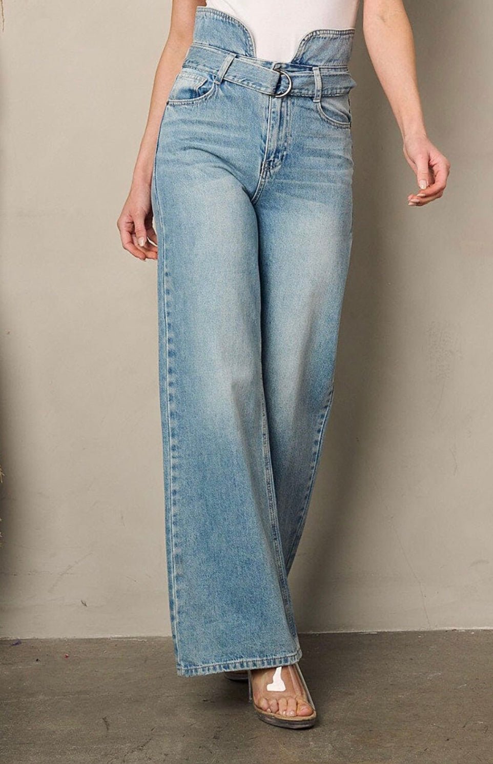 Cecilia Denim Paperbag Jeans- Stylish and Comfortable Fit - Bella Boutique & Bellasbylola.com