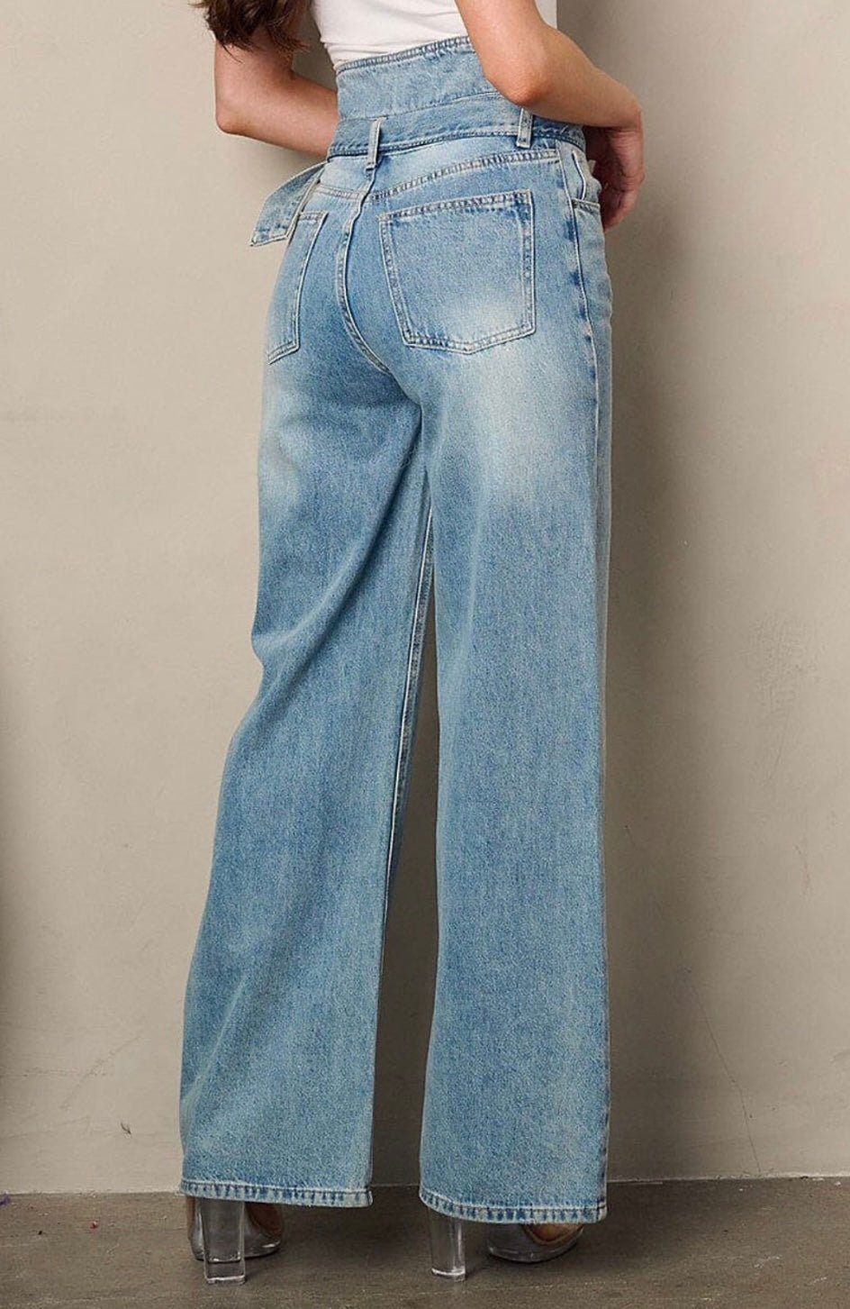 Cecilia Denim Paperbag Jeans- Stylish and Comfortable Fit - Bella Boutique & Bellasbylola.com