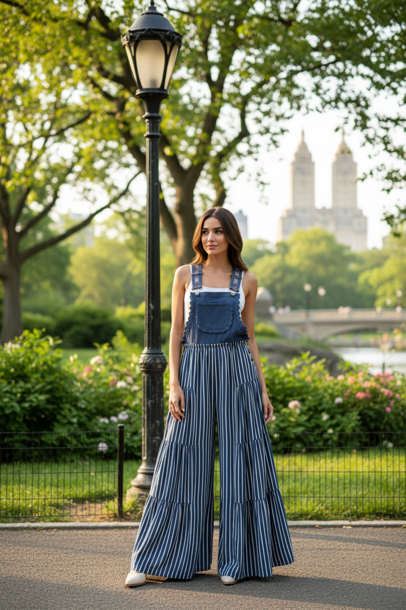 Chic Striped Jumpsuit with Wide Legs - True to size - Lleva tu size regular - Bella Boutique & Bellasbylola.com