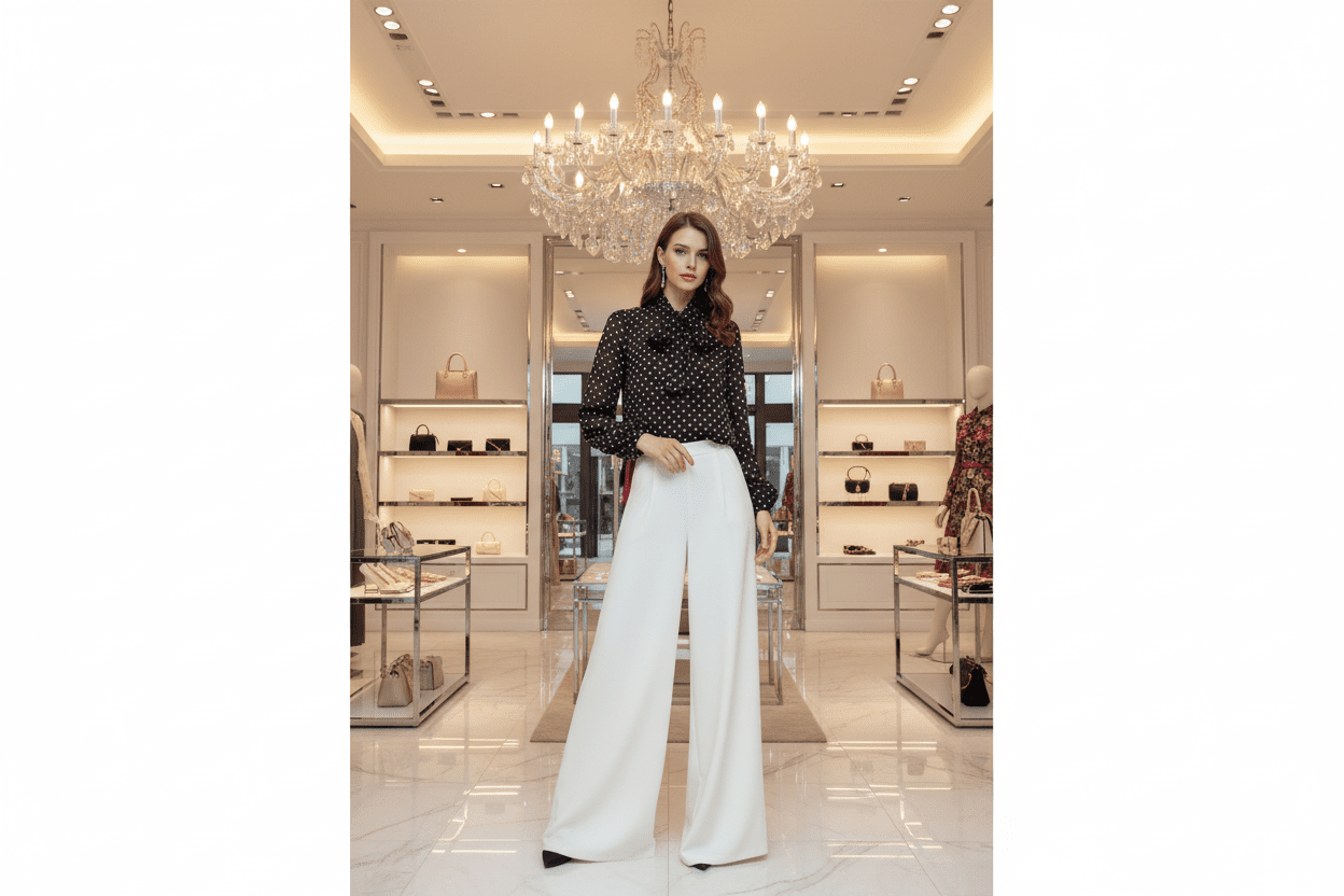 Chocolate Polka Dots Long Sleeve Bow Tie Blouse - Bella Boutique & Bellasbylola.com