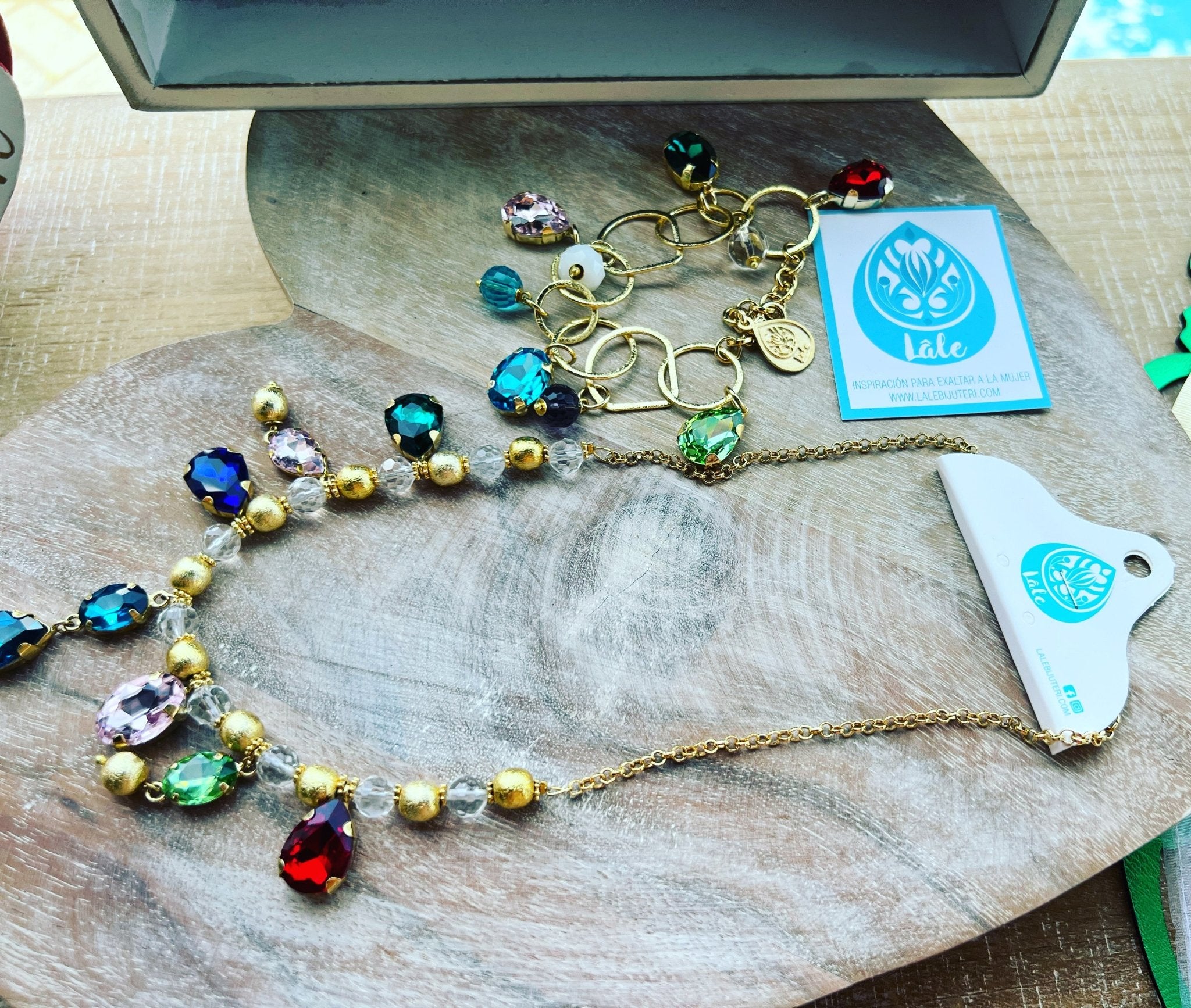 Crystal Necklace with Rhinestone Gems - From Turkia - Bella Boutique & Bellasbylola.com