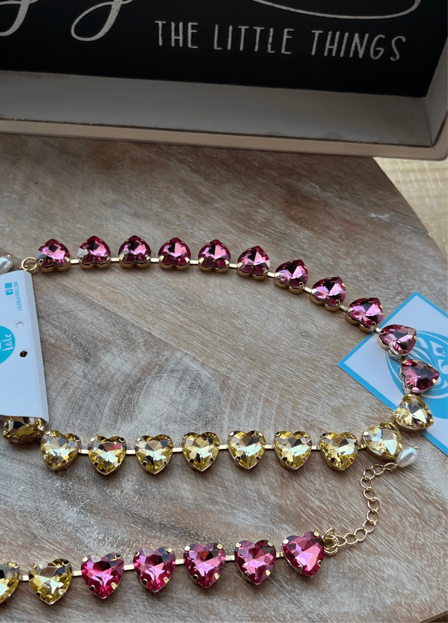 Collar de Piedras & Pulsera -Set Bisuteria - Turka Rosa / Amarillo - Bella Boutique & Bellasbylola.com