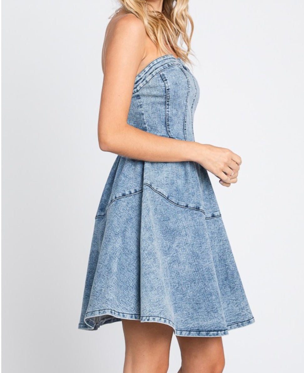 Modern Style Denim Short Dress Bella Boutique & Bellasbylola.com