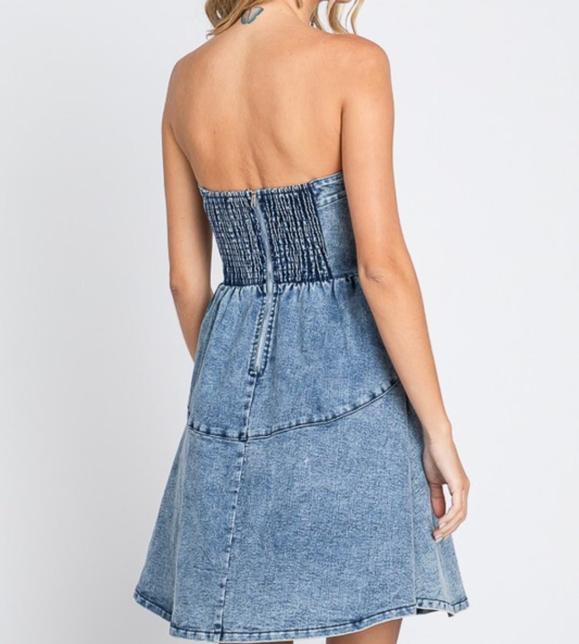 Modern Style Denim Short Dress Bella Boutique & Bellasbylola.com