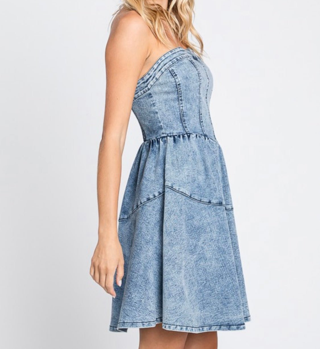 Modern Style Denim Short Dress Bella Boutique & Bellasbylola.com