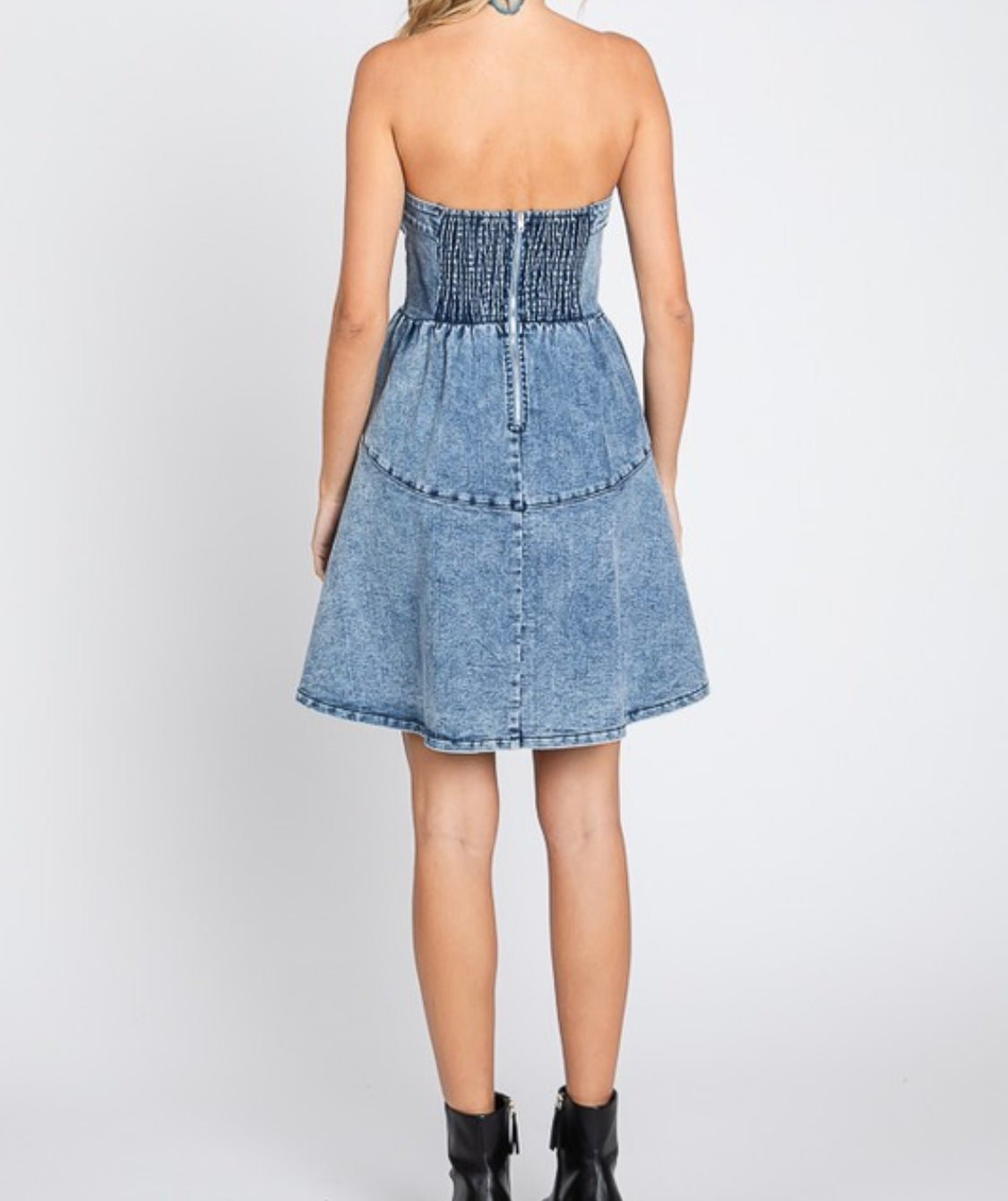 Modern Style Denim Short Dress Bella Boutique & Bellasbylola.com