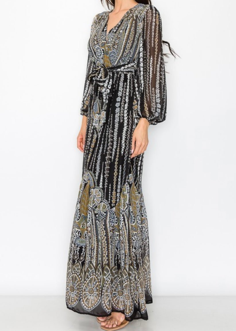 Print Maxi Dress - True to Size - 100% Polyester - Bella Boutique & Bellasbylola.com