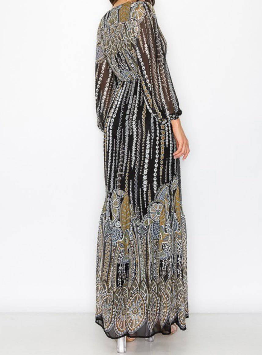Print Maxi Dress - True to Size - 100% Polyester - Bella Boutique & Bellasbylola.com