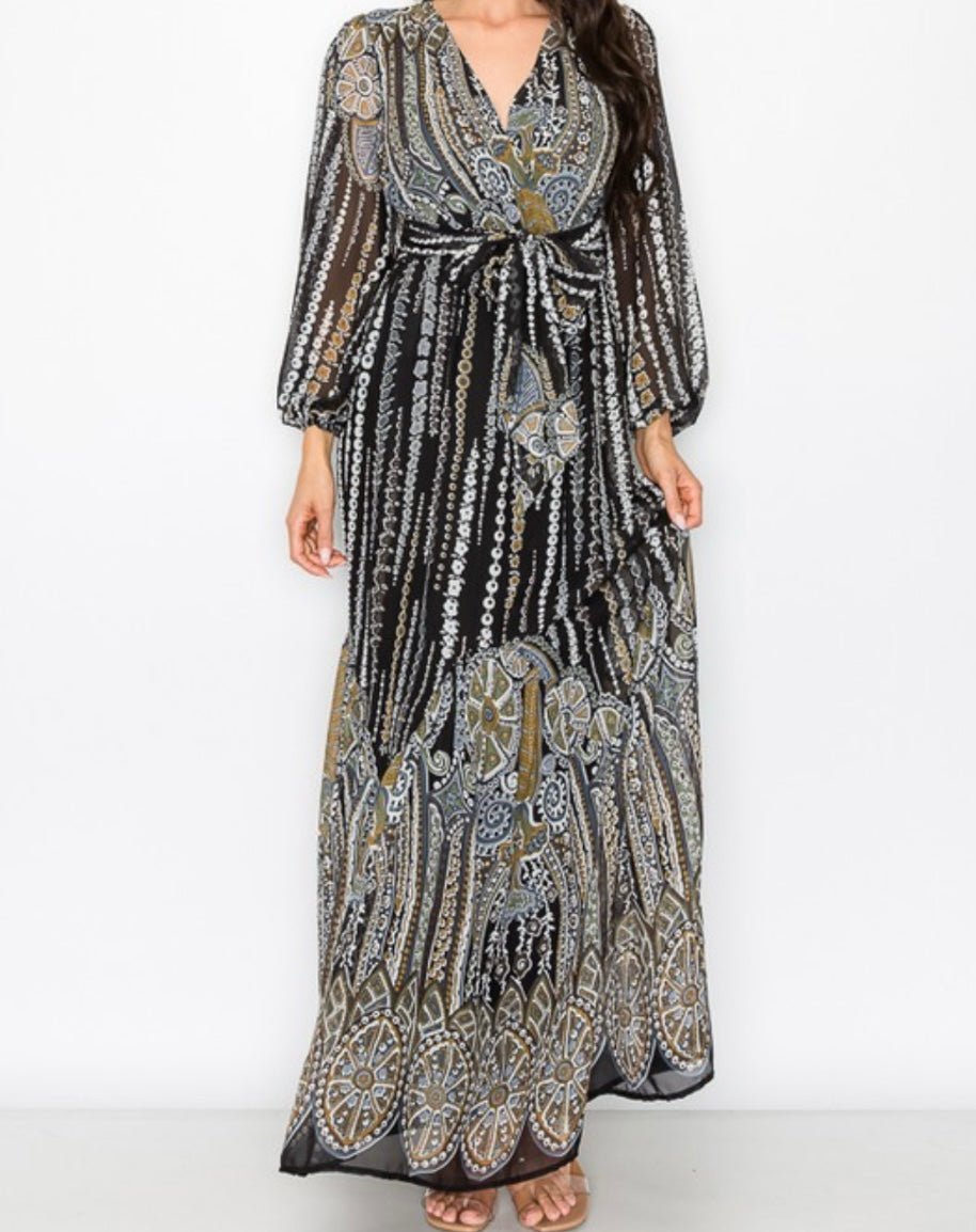 Print Maxi Dress - True to Size - 100% Polyester - Bella Boutique & Bellasbylola.com