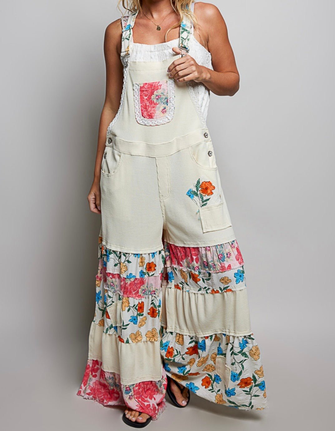 Cream Comfy overall - Bella Boutique & Bellasbylola.com