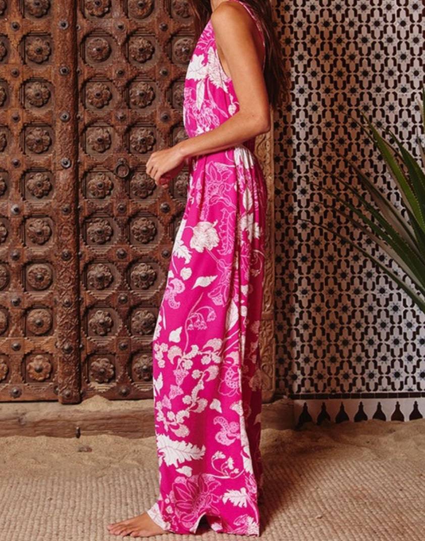 Cross Over The Open Back Wide Leg Jumpsuit - Bella Boutique & Bellasbylola.com