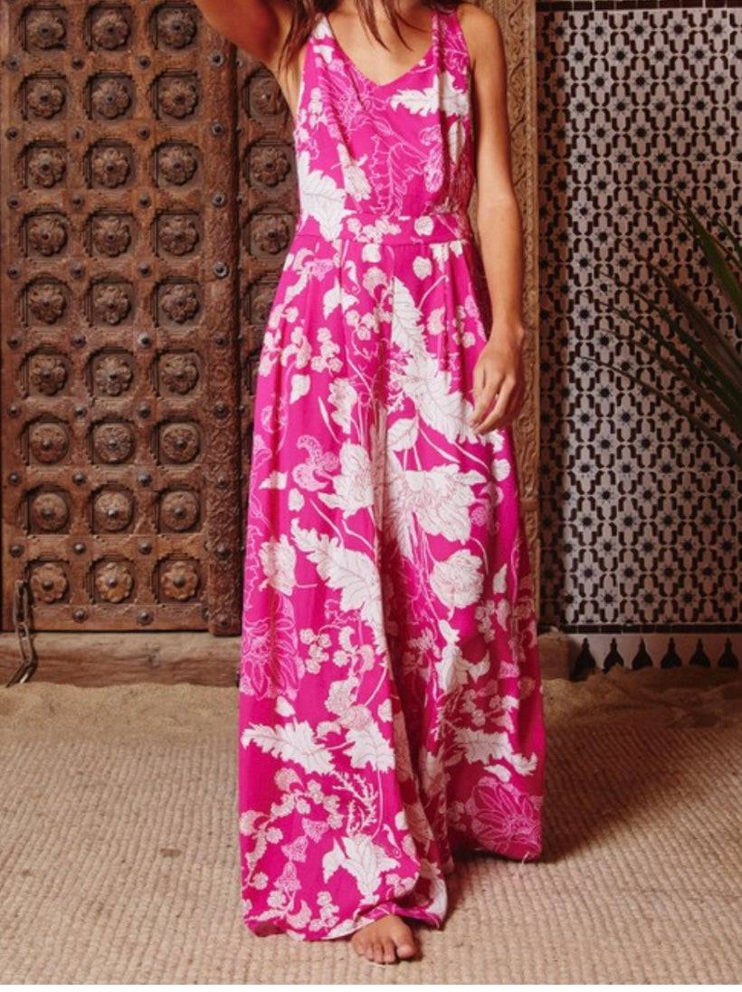 Cross Over The Open Back Wide Leg Jumpsuit - Bella Boutique & Bellasbylola.com