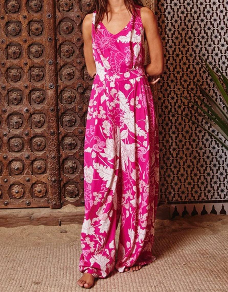 Cross Over The Open Back Wide Leg Jumpsuit - Bella Boutique & Bellasbylola.com