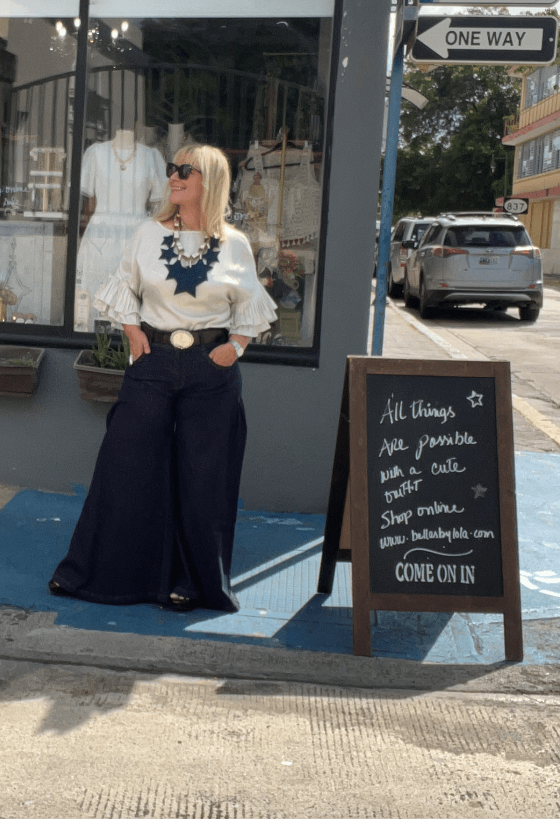 Dark Denim Palazzo Jeans - Wide Leg Available In Store & Online π - Bella Boutique & Bellasbylola.com