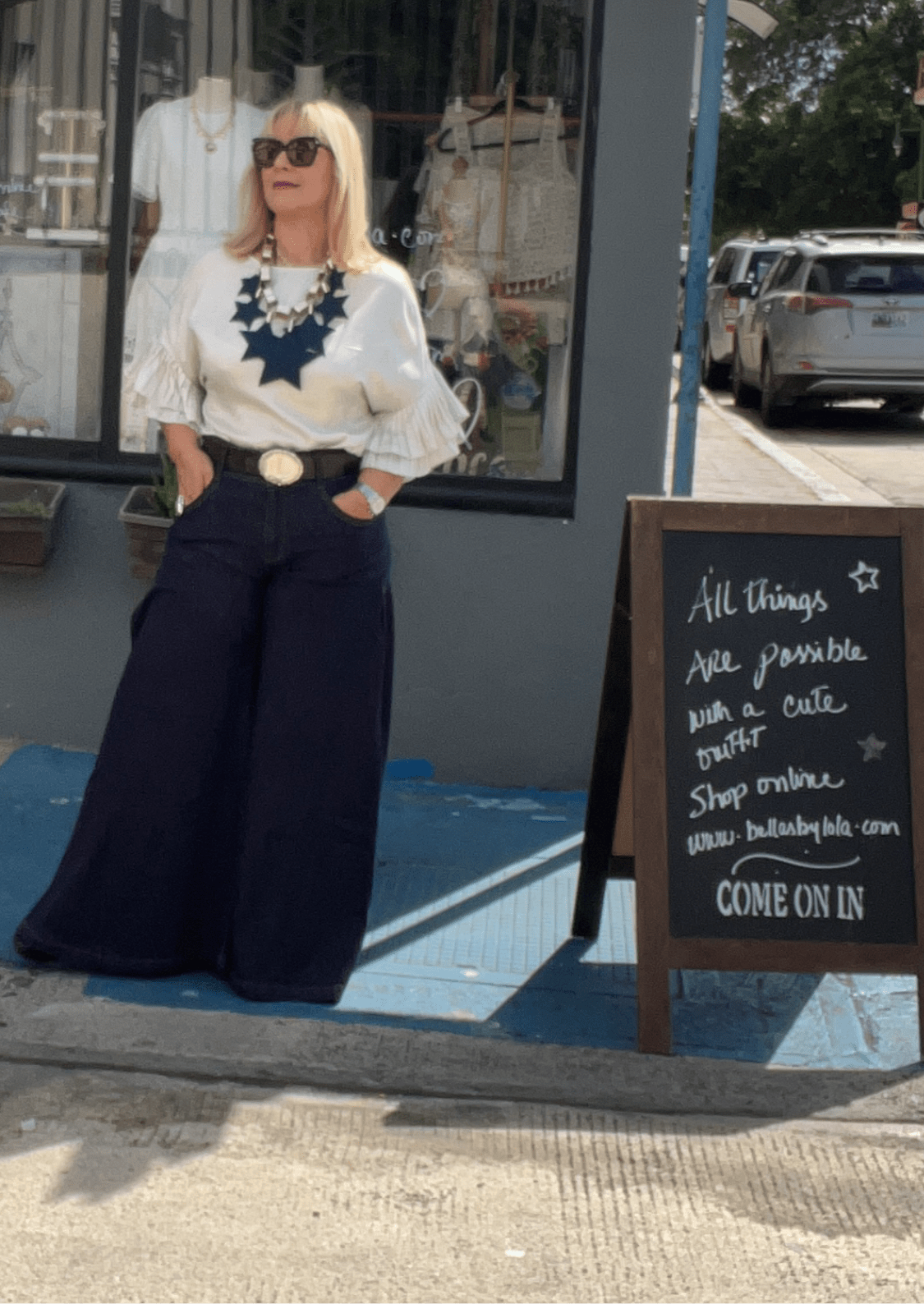Dark Denim Palazzo Jeans - Wide Leg Available In Store & Online π - Bella Boutique & Bellasbylola.com