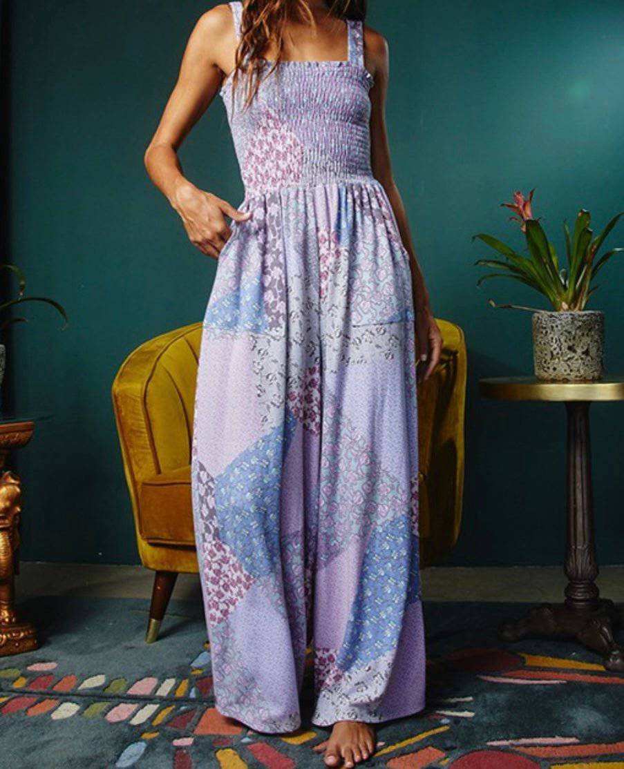 Chic Delicate Grey Smocked Jumpsuit with Pockets - Style Goddess Approved! - Bella Boutique & Bellasbylola.com