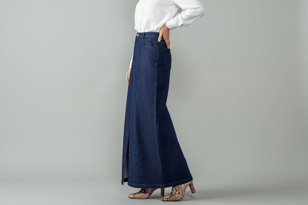 Denim Back Slit Maxi Skirt - New 🌟 - Bella Boutique & Bellasbylola.com