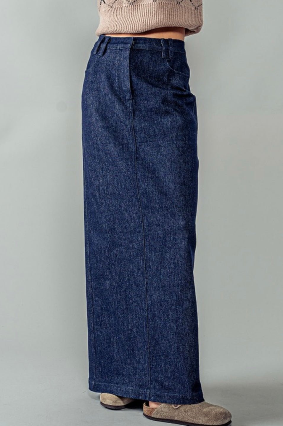 Denim Back Slit Maxi Skirt - New ๐ - Bella Boutique & Bellasbylola.com