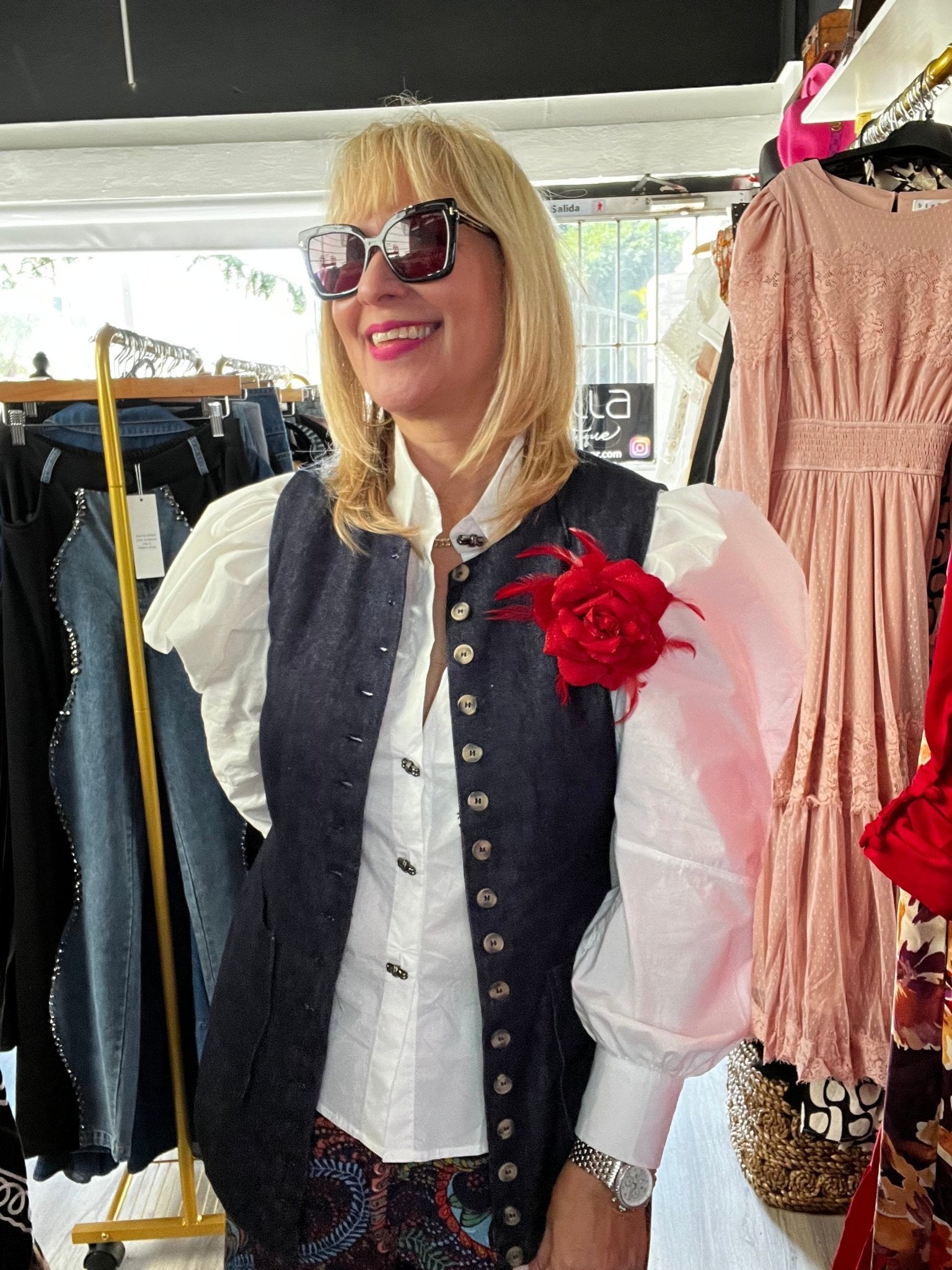 Denim Button Down Vest - New 🌟 - In Store & Online - Bella Boutique & Bellasbylola.com