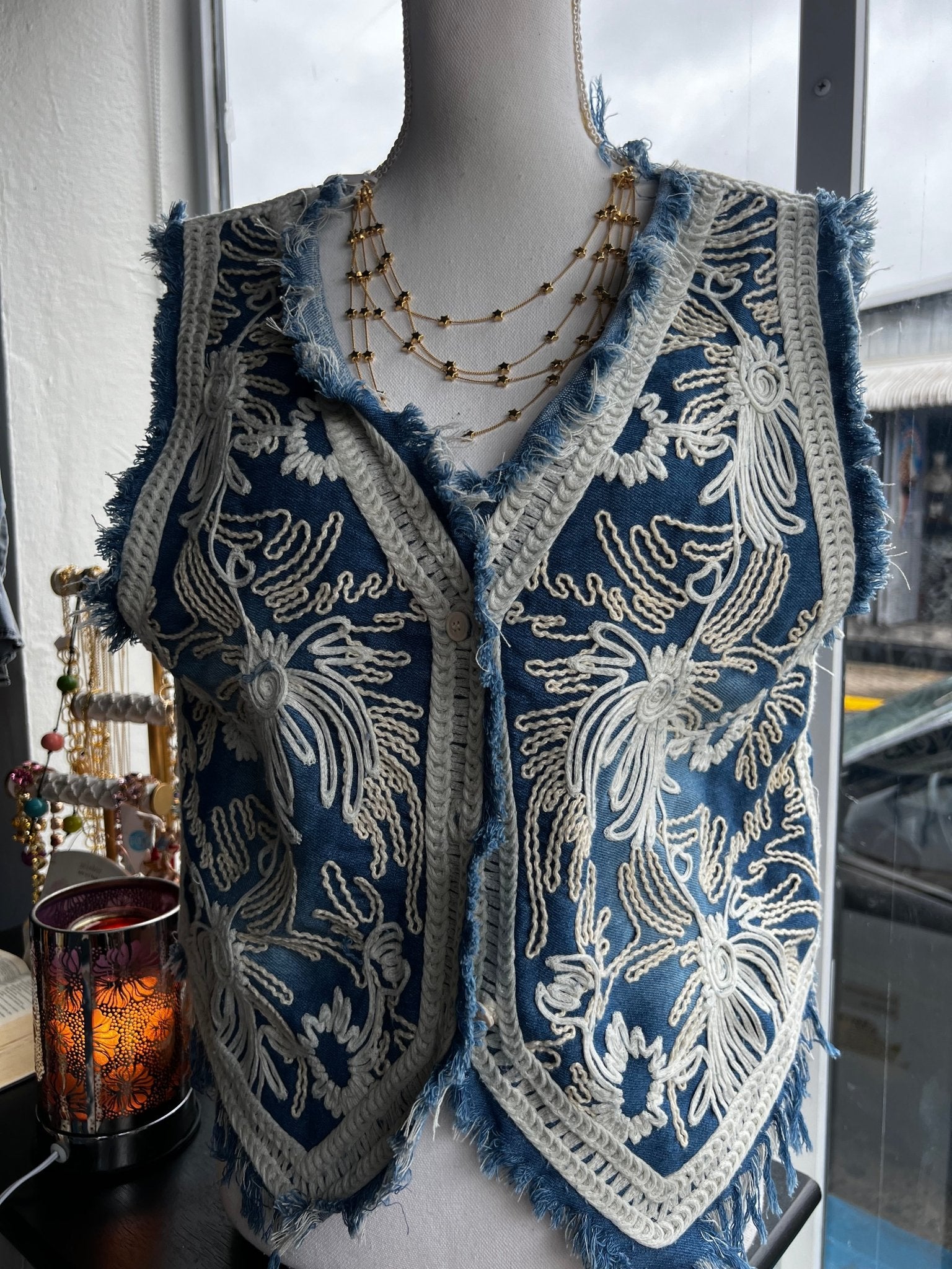 Stylish Denim Embroidered Vest - Elevate Your Fashion Game! - Bella Boutique & Bellasbylola.com