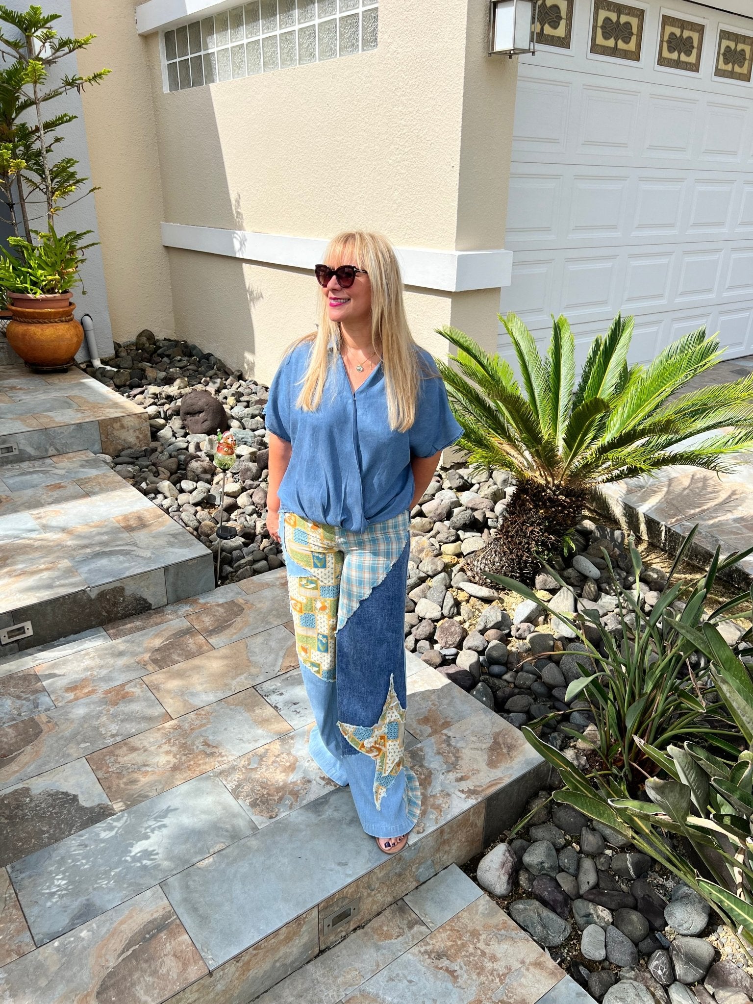 Denim Flowy blouse - New π - In Store & Online - Bella Boutique & Bellasbylola.com