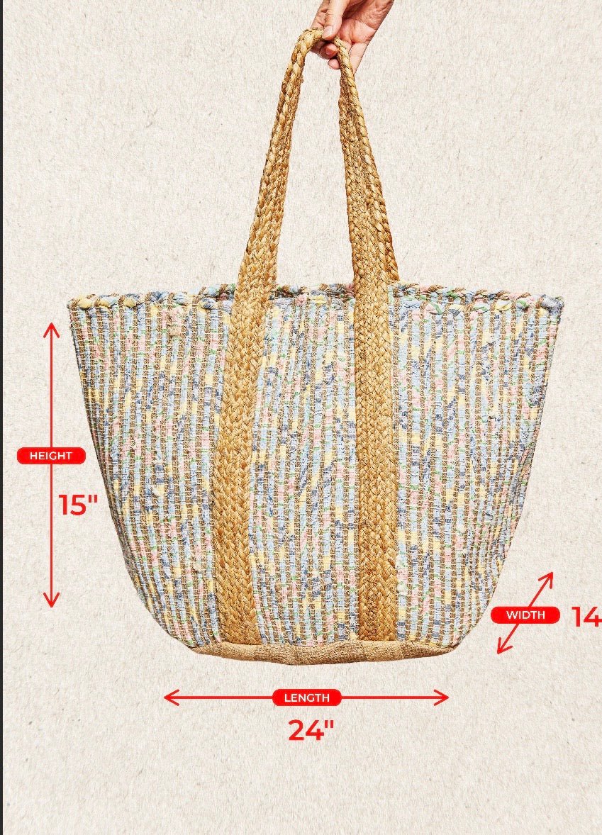 Designed in tote bag in cotton dotted pattern - Bella Boutique & Bellasbylola.com