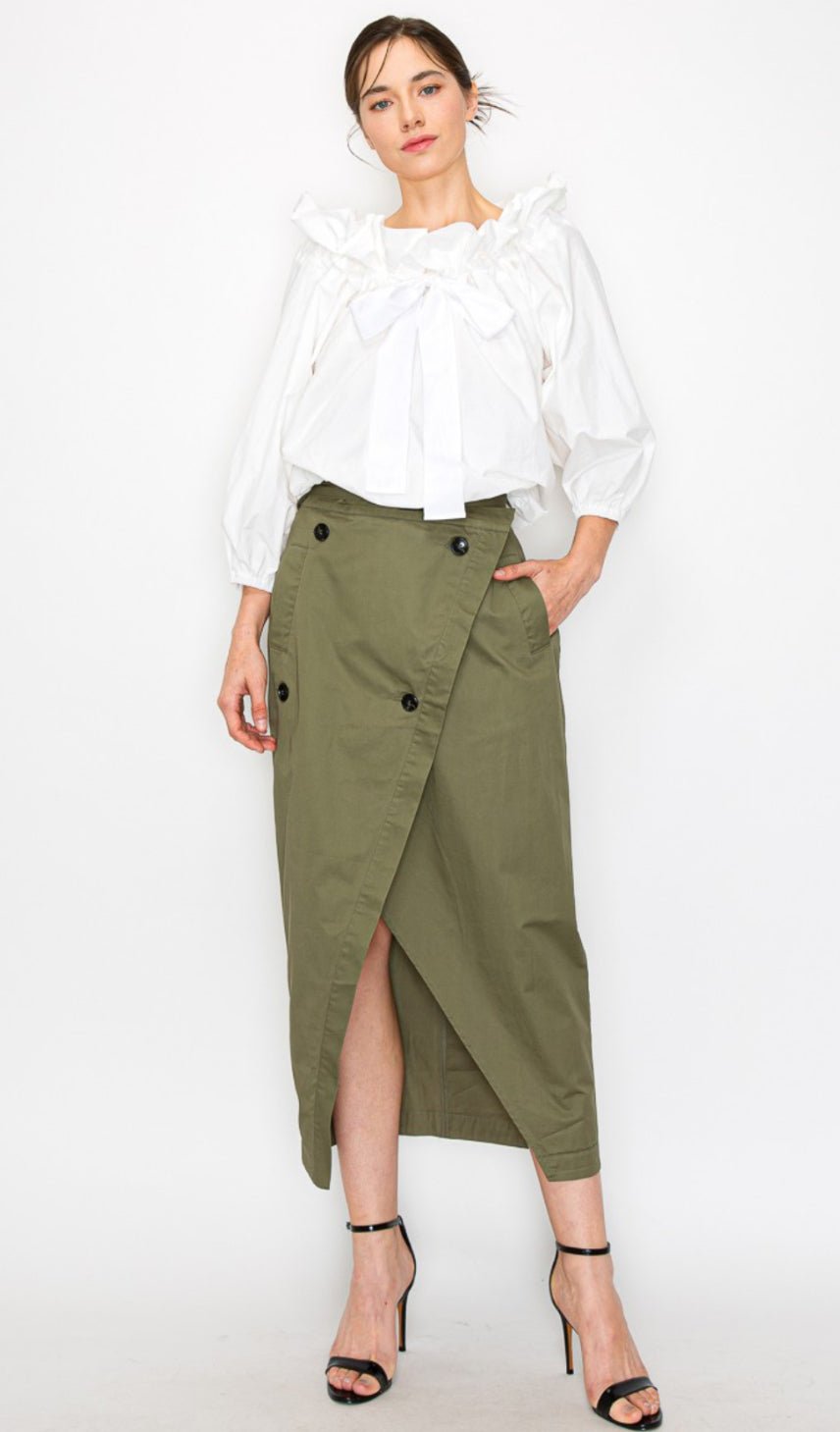 Drawstring 3/4 sleeve Off shoulder Top - Bella Boutique & Bellasbylola.com