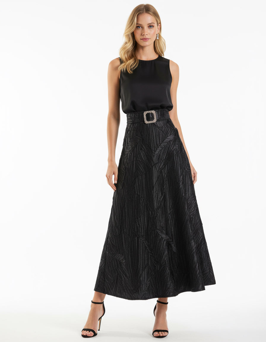 Black Premium Midi Skirt: Elegant Chic Style - Bella Boutique & Bellasbylola.com