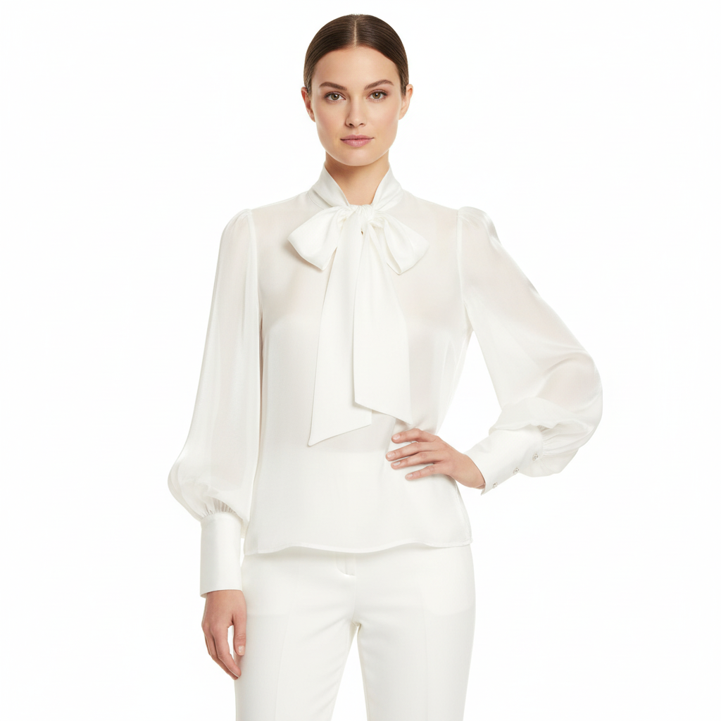 Fine Organza Boho Chic Bowtie Blouse /Premium Clothing💫 - Bella Boutique & Bellasbylola.com