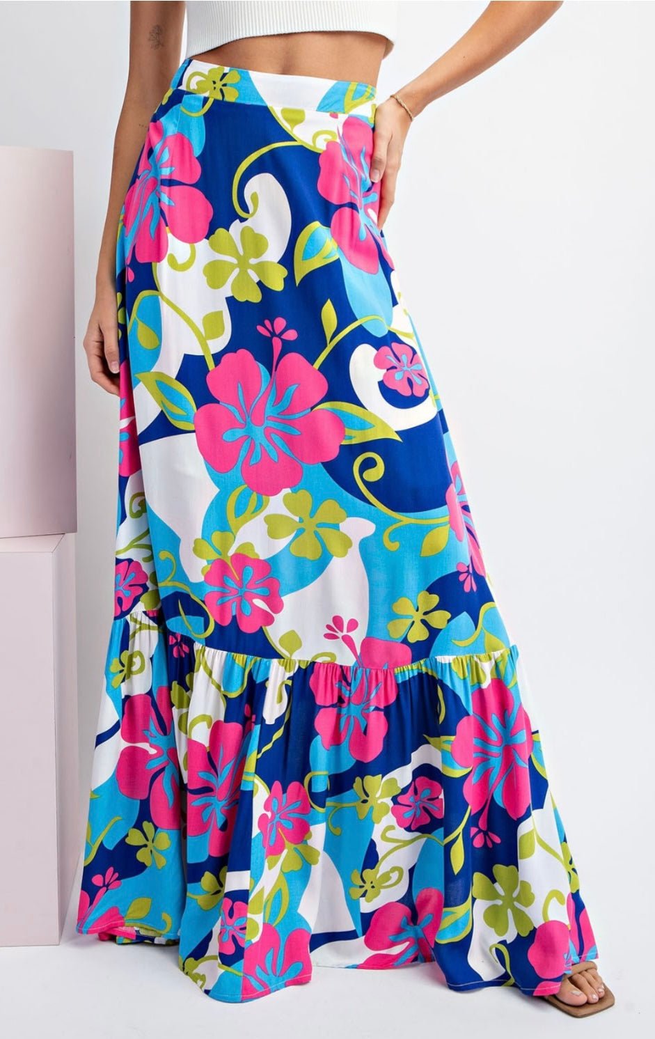 Floral Print Maxi Skirt - Bella Boutique & Bellasbylola.com