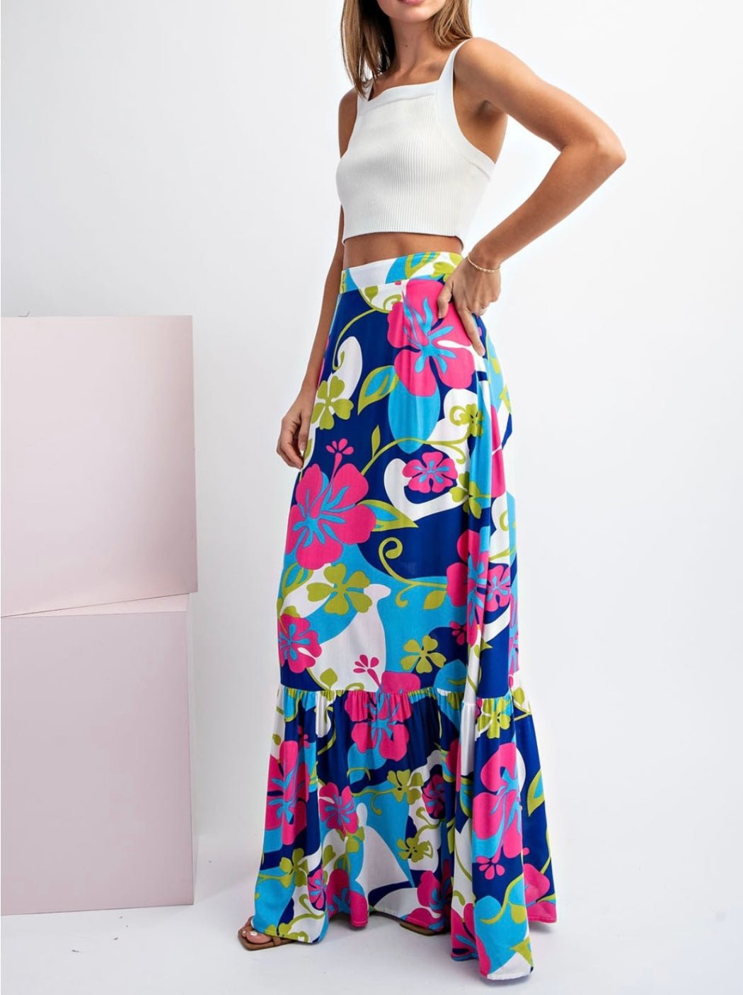 Floral Print Maxi Skirt - Bella Boutique & Bellasbylola.com