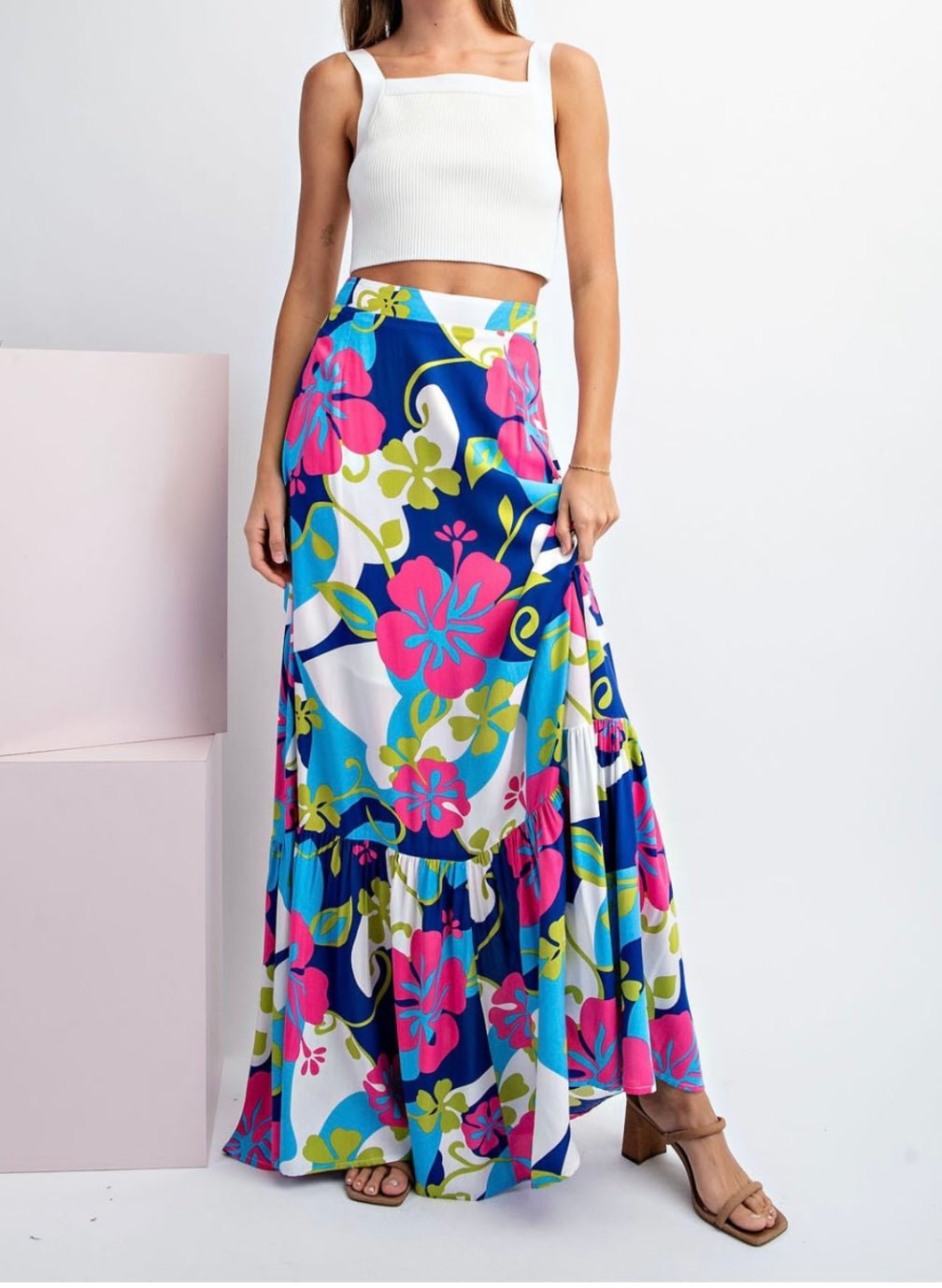 Floral Print Maxi Skirt - Bella Boutique & Bellasbylola.com