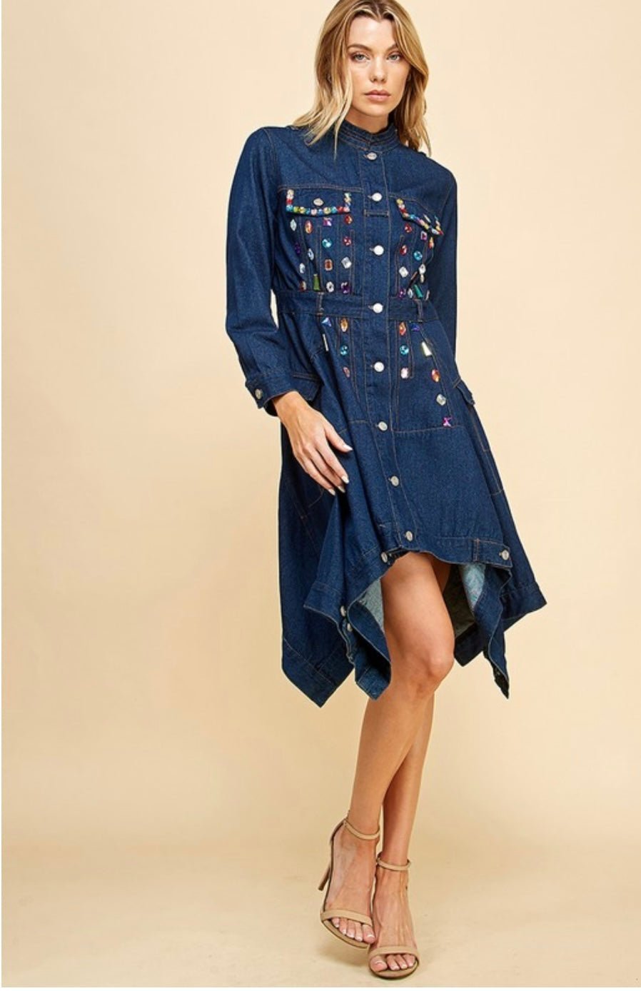 Chic Gem Asymmetrical Mini Dress - Bella Boutique & Bellasbylola.com