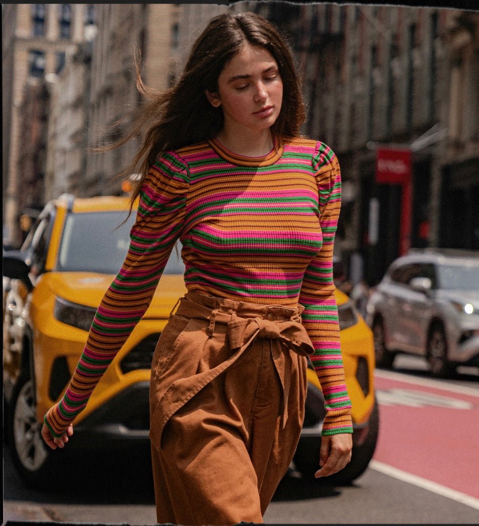 Hi - waisted Paperbag Wide Leg Denim - Brown - Bella Boutique & Bellasbylola.com