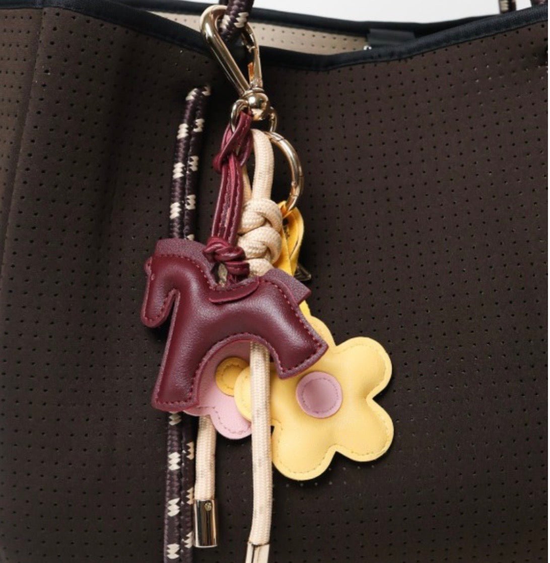 Brown Dog & Yellow Cherries Key Chain with Charms - Bella & Bellasbylola.com